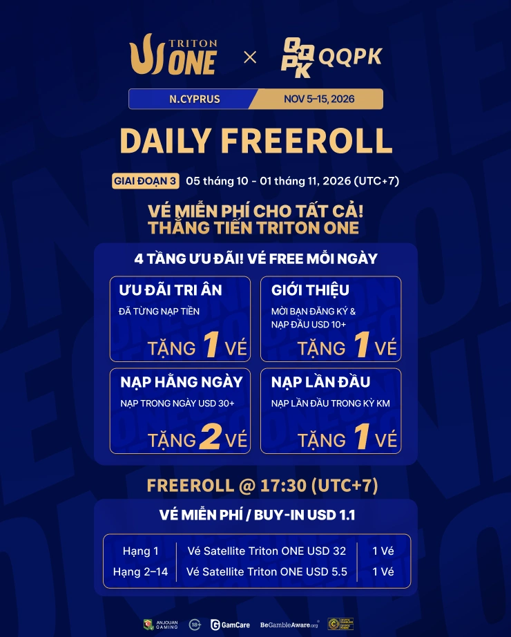 Freeroll mỗi ngày giai đoạn 3 | đường tới Triton ONE