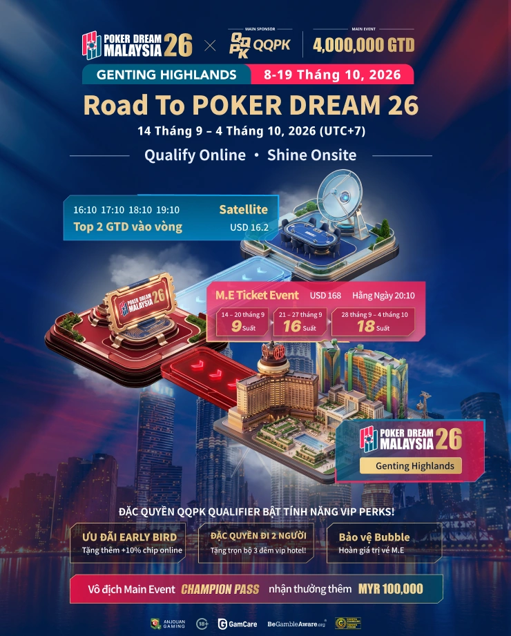 Đường tới POKER DREAM 26 | bắt đầu trên QQPK